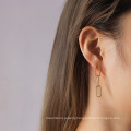 Women Stainless Steel Geometric Big Earrings Shiny Drop Earrings